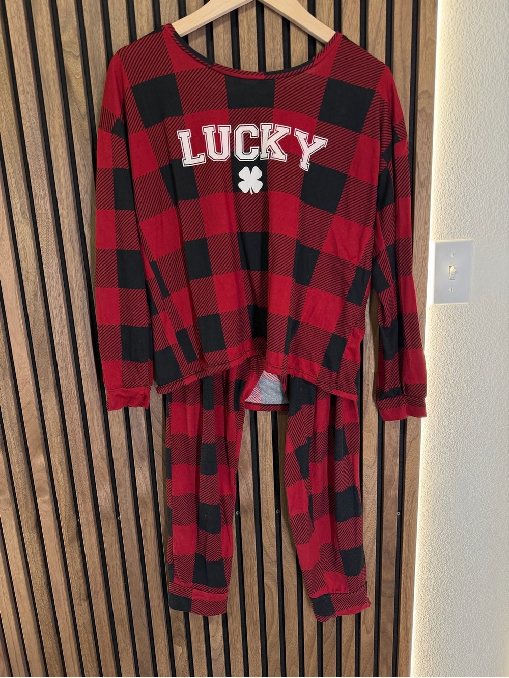 Lucky Brand Red and Black Buffalo Plaid Pajama Set